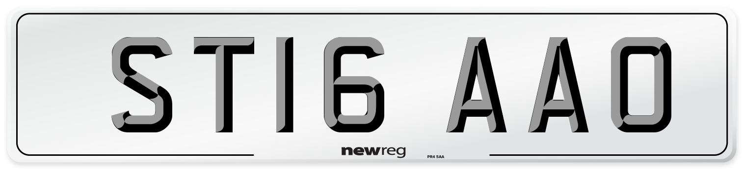 ST16 AAO Number Plate from New Reg
